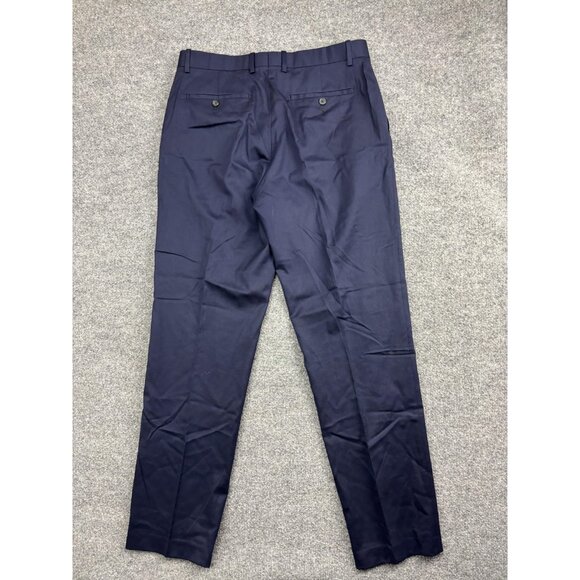 The Tie Bar Pants Mens 32x32 Navy Athletic Fit Wool Blend Dress Slacks Stretch - Picture 7 of 7